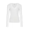 Al por mayor transfronterizo Otoño e Invierno Chica Picante Deseo Puro Ajustado Cálido Temperamento Cuello en V Interior Manga Larga Camiseta Mujer Delgada Base Superior