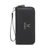 Nova Carteira Longa Feminina da Moda com Fecho de Zíper Clutch Multifuncional de Grande Capacidade com Alça de Pulso Vários Compartimentos para Cartões PVC