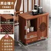 Armário de chá móvel, mesa de chá para sala de estar, sala de chá estilo chinês novo, armário de chá para escritório, prateleira de armazenamento, carrinho de chá de madeira maciça, armário de chá