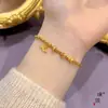 Loja de ouro com pulseira de contas de flor de ouro brilhante, cabaça, miçangas disco, feminina, flash, ouro quebrado, moda, joia versátil para namorada