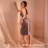 Lencería sexy vestido tubo sin espalda de dos vías con pecho fruncido top de tubo sexy pijama de seda de hielo ropa corta de lana 2207