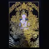 Pintura Thangka Pintada à Mão Estátua de Buda Dourado Preto Coração Nepal Xizang Deus Amarelo da Riqueza Mahakala Buda da Medicina Pintura Decorativa Mesa
