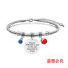Pulsera Europea y Americana Transfronteriza Acero Inoxidable Pulsera Hueso de Serpiente Día del Maestro Manzana Conmemorativa Regalo Festivo Grabado Pulsera de Acero de Titanio