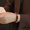 Pulseras de Madera Natural, Cuentas de Madera, Piedra Solar Multi-Tesoro, Pulseras de Ojo de Tigre, Cuentas de Buda de la Suerte, Joyería de Nuevo Estilo Chino para Hombres y Mujeres