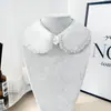 Gola Rendada com Strass de Cor Sólida, Removível, para Looks em Camadas e Vestidos