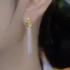 Brincos de Corrente Geométrica com Pingente de Borla Galáxia Nicho Design Feminino Brincos de Moda Personalizados