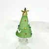 Árbol de Navidad de Vidrio Zibo de 8.5 cm Envuelto en Alambre, Adorno de Vidrio Envuelto en Alambre Puramente Hecho a Mano, Decoración Navideña Creativa Personalizada para Escritorio
