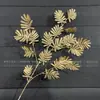 Flores de Nochevieja, Flores Artificiales Doradas, Eucalipto Dorado, Hortensia, Abanico Dorado, Hojas de Ginkgo, Cubo de la Fortuna, Arreglo Floral, Hojas, Flores de Plástico