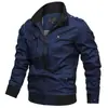 Jaqueta Masculina de Algodão Lavado Estilo Novo para Comércio Exterior Aliexpress Transfronteiriço, Jaqueta Top Masculina Jovem com Gola Alta
