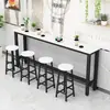 Mesa alta de bar de pared balcón uso doméstico borde estrecho mesa larga tienda de té de leche estante estrecho de pared mesa y sillas mesa larga esbelta