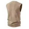 Chaleco de Punto con Cuello en V para Hombre Otoño/Invierno 2026, Chaleco Suéter sin Mangas Casual de Negocios, Chaleco de Punto Acanalado Pullover, Transfronterizo