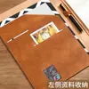 Carpeta Multifuncional A4, Cuaderno de Almacenamiento de Cuero, Cuaderno Desmontable Simple de Cuero Suave