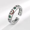 Anillo de plata de ley s925 con circonitas y forma de estrella y luna para mujer, estilo retro antiguo europeo y americano, ligero, de lujo, con apertura ajustable, de fábrica.