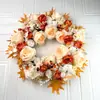 Corona de Flores Artificiales Decoración de Puerta Colgante de Puerta Marco de Puerta Flor Rosa Habitación de Boda Arreglo de Boda Decoración de Boda Corona Redonda