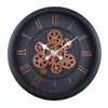 Reloj de Pared Engranaje Retro Europeo de 45CM Mecánico Sala de Estar Dormitorio Lujo Ligero Simple Creativo Silencioso Redondo
