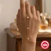 Nuevo Anillo Pulsera de Plata de Ley S925 Trébol de Cuatro Hojas Minimalista Incrustado de Diamantes Estilo Coreano Personalidad de Nicho Versátil Elegante Cadena para el Dedo