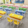 Conjunto de Mesas e Cadeiras para Alunos do Ensino Fundamental e Médio, Mesas Longas, Mesas Coloridas para Aulas de Reforço, Mesas Individuais e Duplas, Treinamento de Camada Dupla