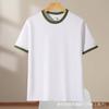Camiseta de algodão de verão com contraste masculina e feminina cor de ombro combinando gola redonda manga curta atacado logotipo personalizado roupa de grupo Camiseta