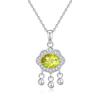 Collar de Plata de Ley S925 para Mujer con Colgante de Candado de Paz de Amatista Natural, Nuevo Estilo Chino Campana Ruyi Borla Cadena de Clavícula de Diamante