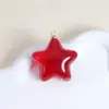 Colgante de estrella de cinco puntas de acrílico de 24 mm en color caramelo, hecho a mano, para llavero, bolso, accesorios de joyería al por mayor