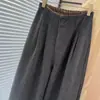Pantalones rectos de lana mezclada con cintura elástica plisada estilo europeo en gris para mujer, nueva colección otoño/invierno 2026, pantalones de pierna ancha adelgazantes, modernos