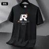 Camisetas para Hombre al por Mayor Transfronterizas, Estilo Nuevo de Verano de Manga Corta, Tops Casuales Holgados con Cuello Redondo y Estampado, Tops Versátiles de Marca de Moda de Manga Media