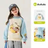Moletom Infantil Dududu Home para Meninas Inverno Top Criança Manga Longa Roupa para Meninas com Lã Fina 2026 Novas Roupas Casuais