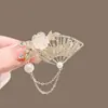 Novedad 2024 Pasador de Pelo Dulce de Flores de Colores y Mariposas con Borlas de Estilo Antiguo, Pinza de Pato para Flequillo, Borlas de Flor