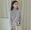 Estilo Casual Cashmere de Alta Qualidade Tricô Gola Redonda Outono e Inverno Seda Cashmere Estilo Old Money Elegante Seda de Amora Top de Manga Longa