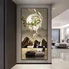 Pintura Colgante de Porcelana de Cristal para Recibidor, Pintura Decorativa con Acabado de Alta Gama, Diseño de Ciervo de Lujo Ligero para Pasillo y Vestíbulo, Decoración del Hogar, Suministrado Exclusivamente por la Empresa