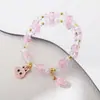 Pulsera Nueva para Niños Linda Labubu Niña Cuentas de Vidrio con Cuentas Estudiante Versión Coreana Pulsera para Mejor Amiga Hermana Joyería