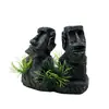 Decoraciones para acuarios, adornos para reptiles, estatuas de piedra de la Isla de Pascua, manualidades de paisajismo de resina, juego de figuras romanas antiguas