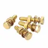 Estándar Nacional Cobre Puro Latón Completo Tornillo Arandela Plana Tuerca Juego Pernos de Cabeza Hexagonal Exterior Combinación 4M5M6M8M10M12M16