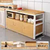 Estante de Almacenamiento de Cocina Multifuncional de Pie Multicapa Mesa Tabla de Cortar Banco de Trabajo Microondas Estante de Almacenamiento para Utensilios de Cocina Gabinete Lateral
