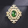 Broche retrô europeu e americano ocidental antigo corte pérola pino feminino vintage Barroco Acessórios de corsage dourado