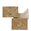 Juego de Sobres de Invitación de Terciopelo Azul Marino Vintage con Sello de Cera, Sobres de Invitación de Boda Estilo Europeo, Se Puede Estampar con Logo