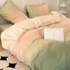 Ins Red de Lija Engrosada Juego de Cama de Cuatro Piezas a Color Cubre Edredón Dormitorio Individual Estudiantil Juego de Tres Piezas Envío Gratis Fábrica