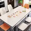 Jogo americano lavável à prova de óleo à prova d'água anti-queimadura isolante térmico protetor de mesa de vidro macio pvc tapete retangular para mesa de centro
