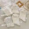 Meias Lolita Femininas Brancas com Laço de Renda na Panturrilha, Estilo Fino de Verão, Estilo Escolar Japonês, Meias Doces de Renda Princesa JK