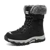 Zapatos de Algodón de Invierno Transfronterizos de Talla Grande Botas de Nieve para Mujer Botas Cálidas de Media Caña Forro Polar Acolchado Grueso Botas de Senderismo para Exterior del Noreste