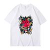 2024 Novo Comércio Exterior Manga Curta Verão Novo Marca Original Europeia e Americana Hip-hop Solto Prajna Wrap Estampada Camiseta