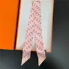 Bufanda de corbata estampada delgada de nuevo estilo para mujer, bufanda larga estrecha de seda estilo coreano para combinar con camisas, accesorio envolvente de moda