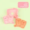 Moldes para Galletas 3D Serie Año Nuevo, Moldes Realistas para Galletas DIY con Diseño de Prensa Tridimensional, Materiales Seguros, Fáciles de Limpiar