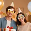Gafas de Cumpleaños Estilo Ins para Niños Velas Velas para Pastel Accesorios para Fotos Decoración de Fiesta de Cumpleaños Gafas con Marco de Letras de Dibujos Animados