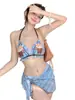 Traje de baño nuevo de tres piezas dividido para mujer que cubre el vientre y estiliza la figura, traje de baño para resort de playa y aguas termales [Envío directo]
