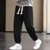 Pantalones de hombre con tobillo atado, pants deportivos, primavera y otoño, estilo coreano, holgados, grises, pantalones deportivos para hombre, nuevos pantalones casuales de punto estilo americano