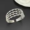 Amazon Comercio Exterior Pulsera Multicapa de Pedrería y Perlas Transfronteriza Nueva Abierta Elástica Pulsera Totalmente de Pedrería Lujo Ligero para Mujer B064