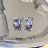 Pendientes Clásicos de Moissanita Super Brillantes con Cuatro Garras, Nuevos Únicos y Simples de Lujo Ligero con Aguja de Plata Diseño de Alta Gama Pendientes para Mujer