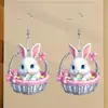 Pendientes de Animales de Dibujos Animados Nuevos Transfronterizos Regalo de Pascua Creativo Acrílico Plano Maceta Linda Pendientes de Conejito
