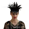 Amazon bola de rendimiento pluma diamante colgante Cabeza de cristal joyería Europea y Americana exagerada danza del vientre actuación Halloween